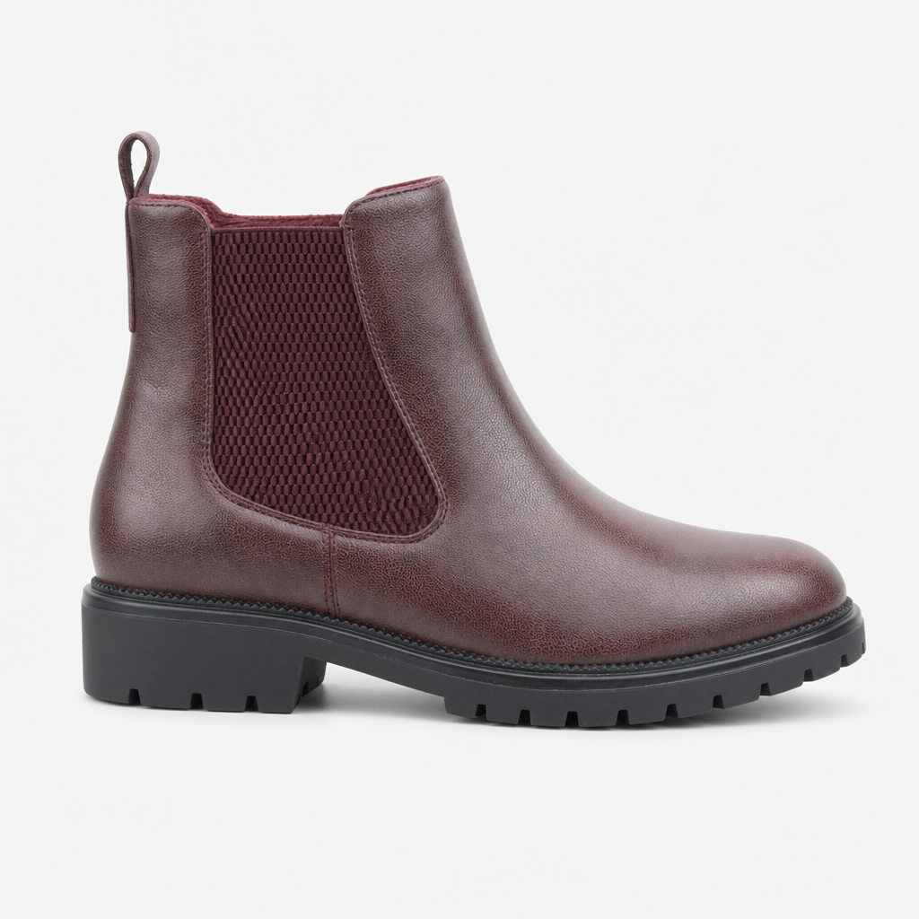 Heavenly Feet BALLY Womens Ankle Boots Burgundy