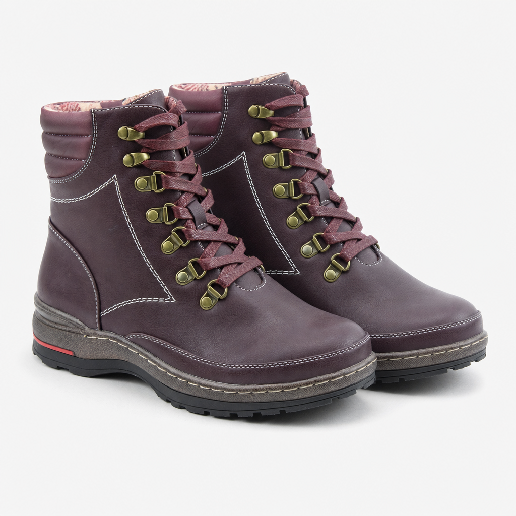 Heavenly Feet MELISSA Womens Ankle Boots Burgundy
