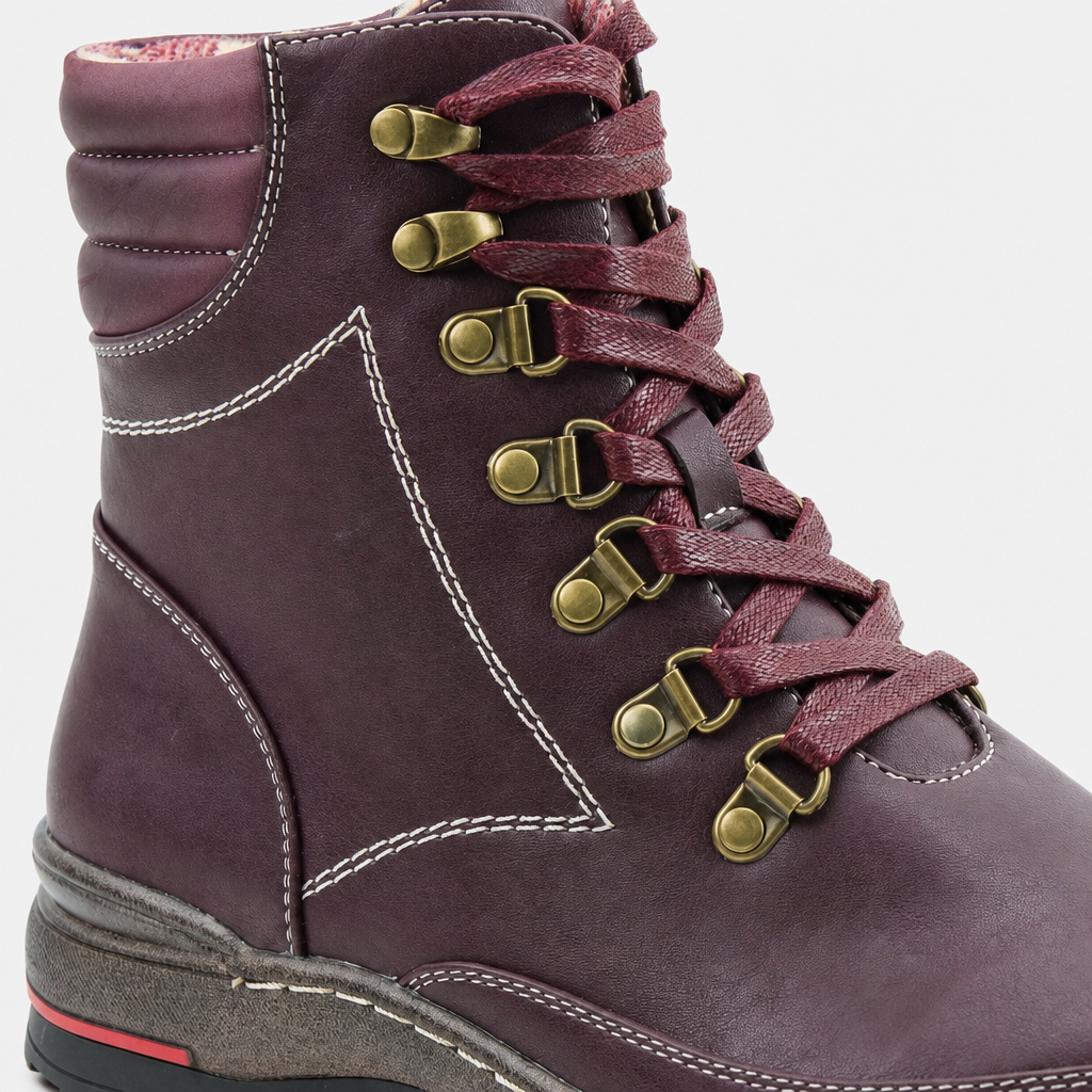 Heavenly Feet MELISSA Womens Ankle Boots Burgundy