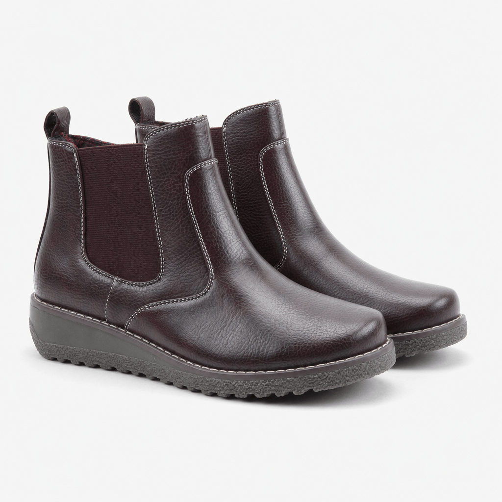 Heavenly Feet MOIRA Womens Ankle Boots Burgundy