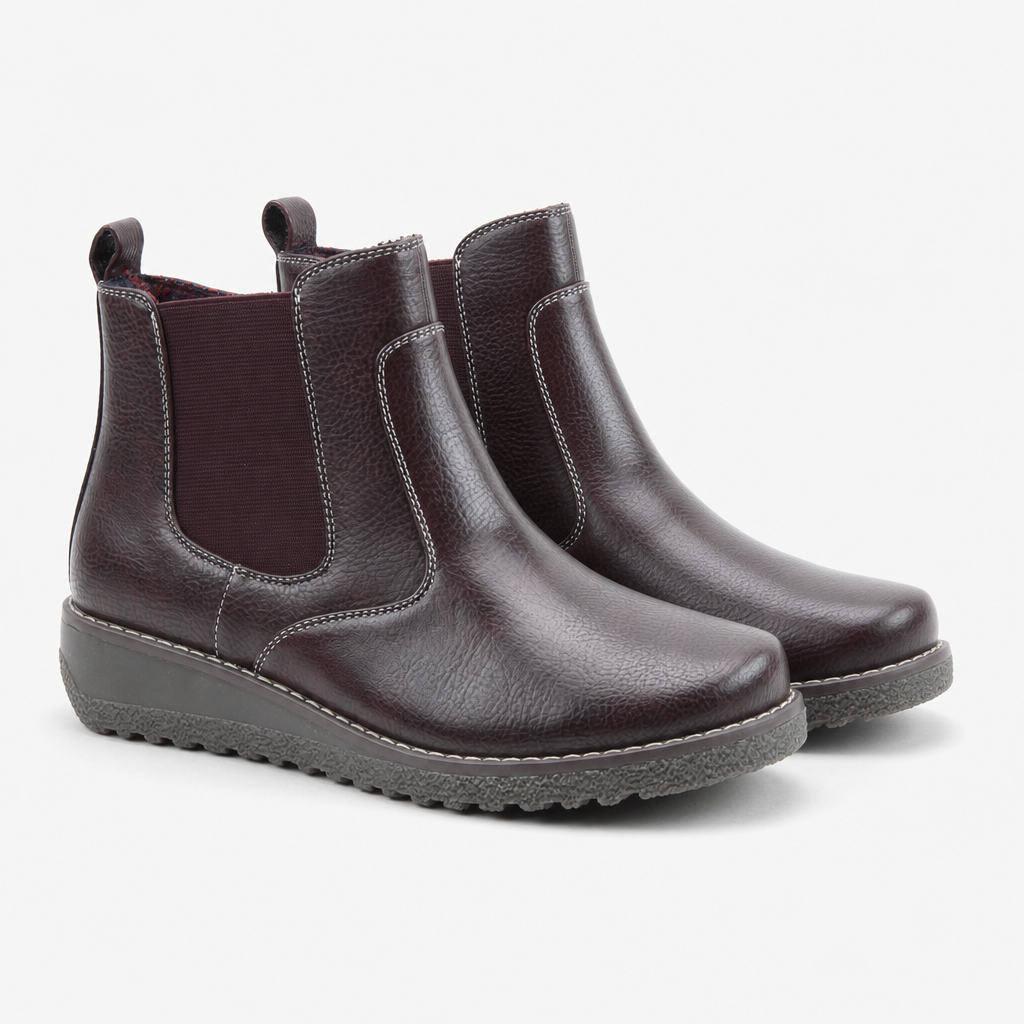 Heavenly Feet MOIRA Womens Ankle Boots Burgundy
