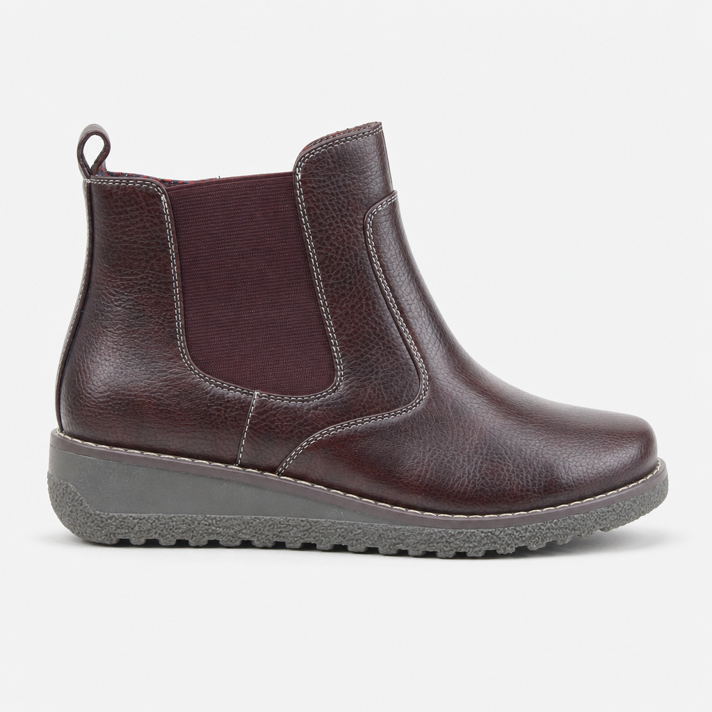 Heavenly Feet MOIRA Womens Ankle Boots Burgundy