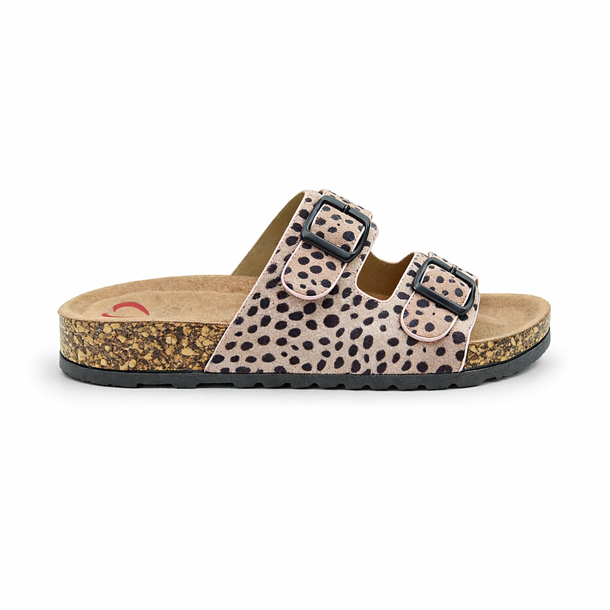Heavenly Feet HARMONY2 PRINT CHEETAH Womens Mules Sandals Dusty Pink/Black
