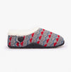 Homeys SADIE Womens Full Slippers Grey Knit/Red Heart