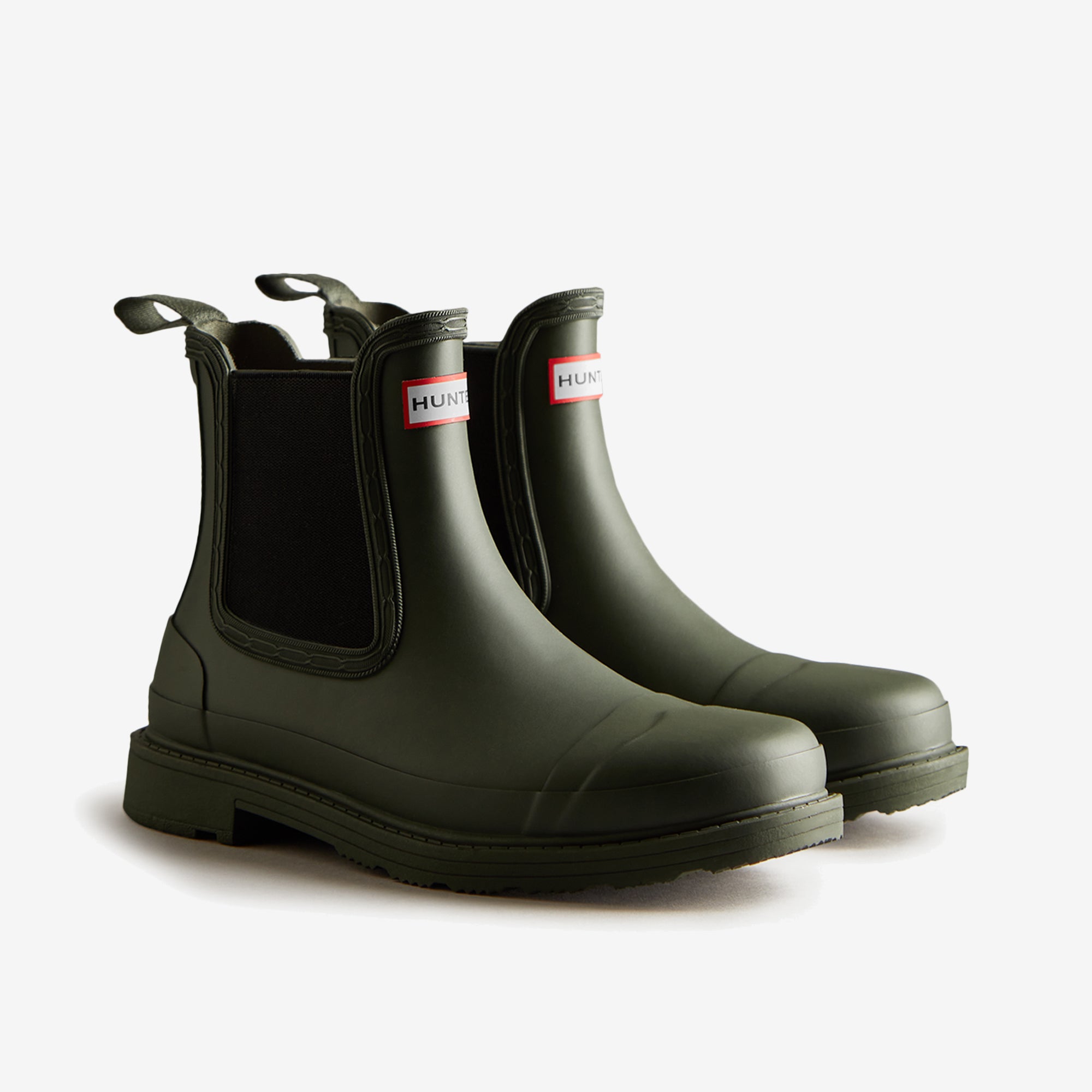 Hunter CHELSEA COMMANDO Womens Wellies Dark Olive