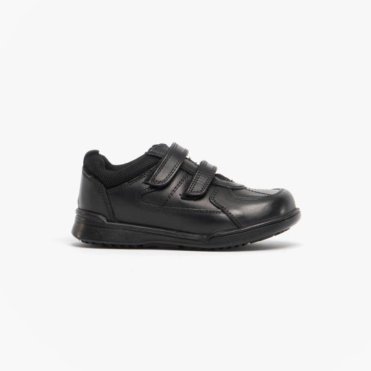 Hush Puppies LIAM Boys Leather School Shoes Black