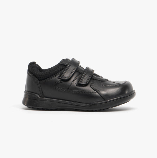 Hush Puppies LIAM Boys Leather School Shoes Black