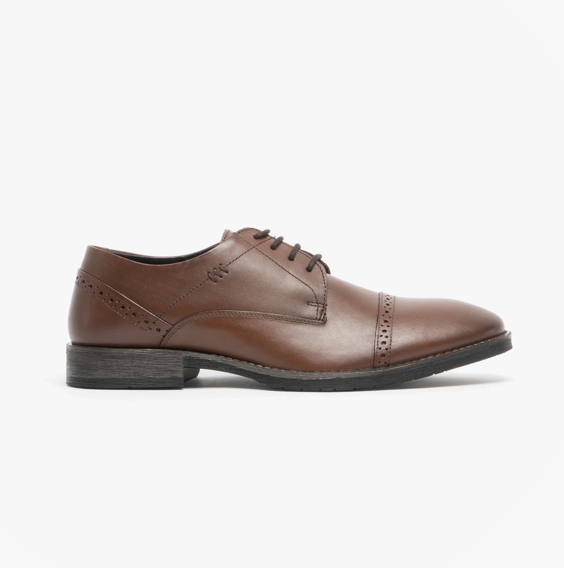 Hush Puppies CRAIG LUGANDA Mens Leather Derby Shoes Brown