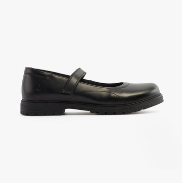 Hush Puppies TALLY Girls School Leather Shoes Black