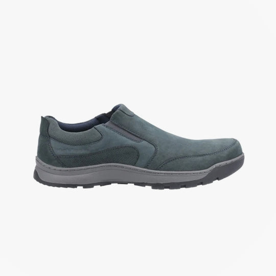 Hush Puppies JASPER Mens Leather Slip On Shoes Navy