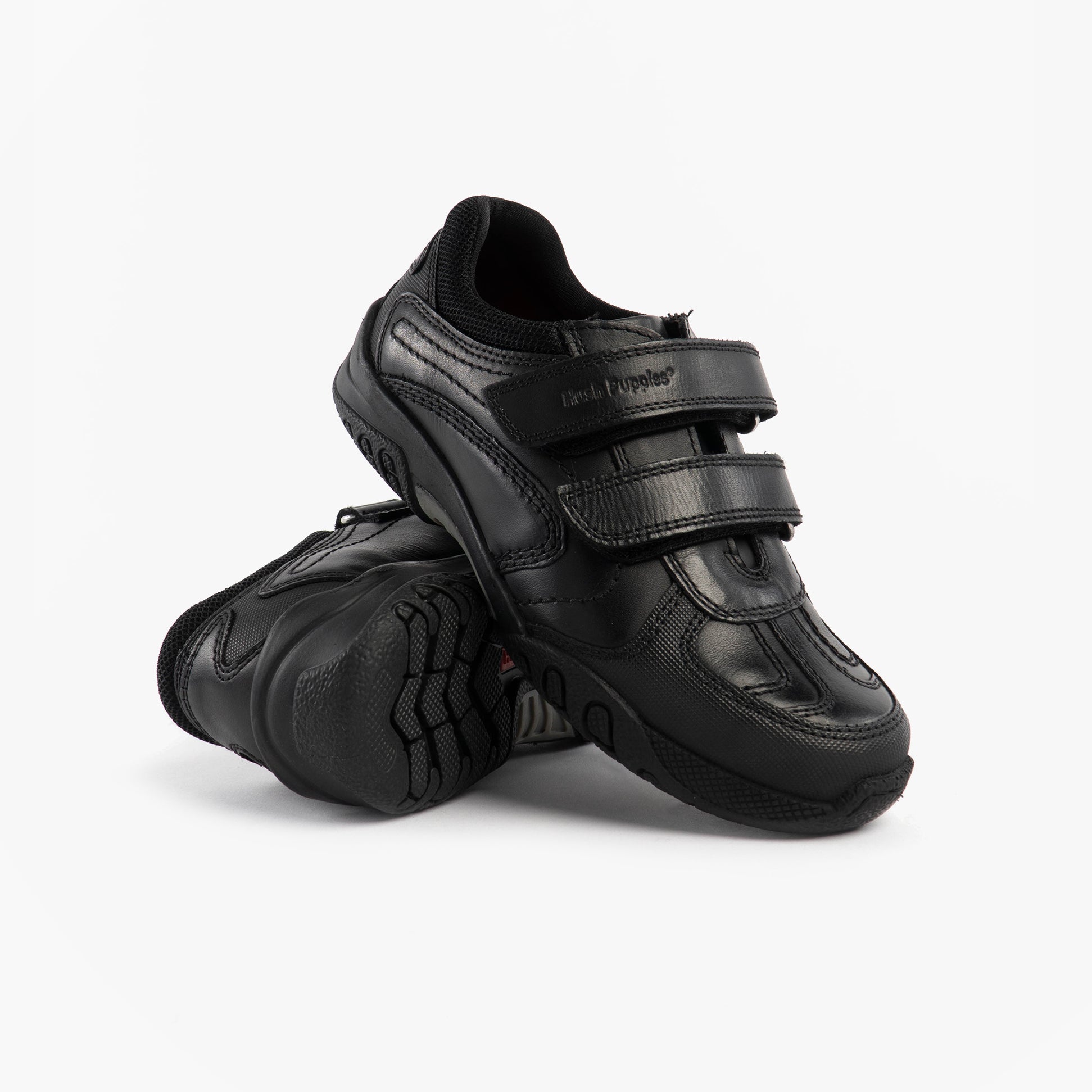 Hush Puppies JEZZA 2 Boys Leather School Shoes Black