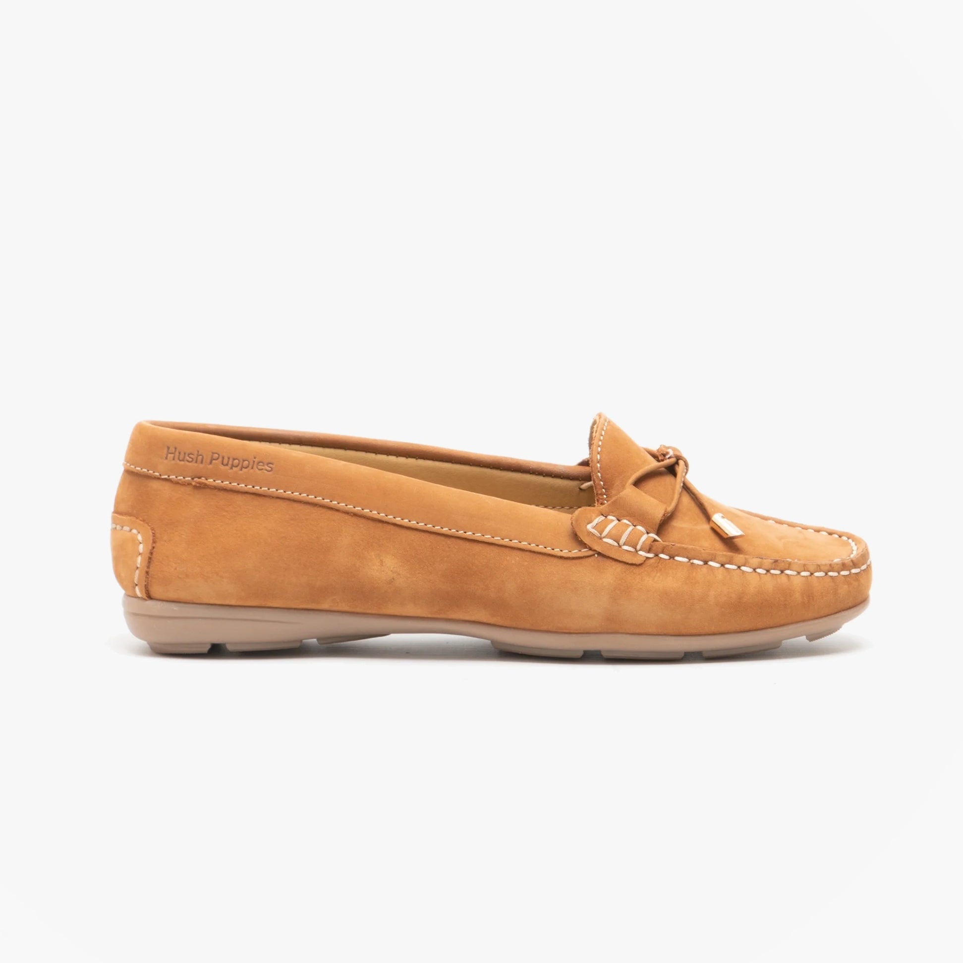 Hush Puppies MAGGIE Womens Leather Driving Shoes Tan