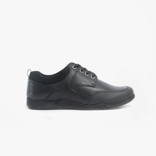 Hush Puppies DEXTER Boys Leather School Shoes Black