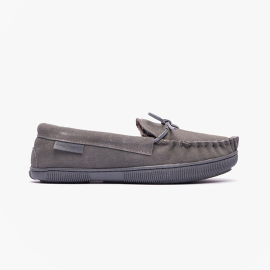 Hush Puppies ACE Mens Suede Slippers Grey