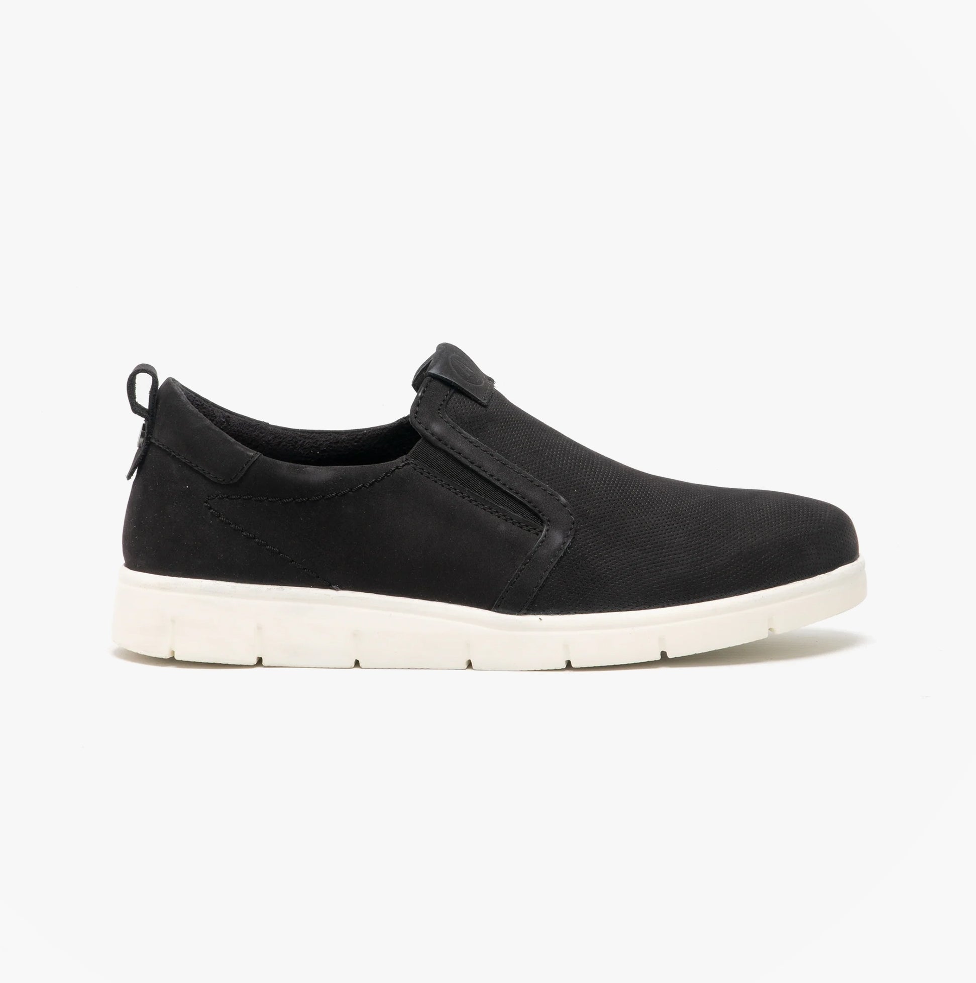Hush Puppies LUMI Womens Nubuck Slip On Shoes Black