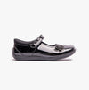 Hush Puppies JESSICA Girls School Shoes Patent Black