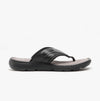 Hush Puppies CONNOR Mens Leather Toe Post Sandals Black