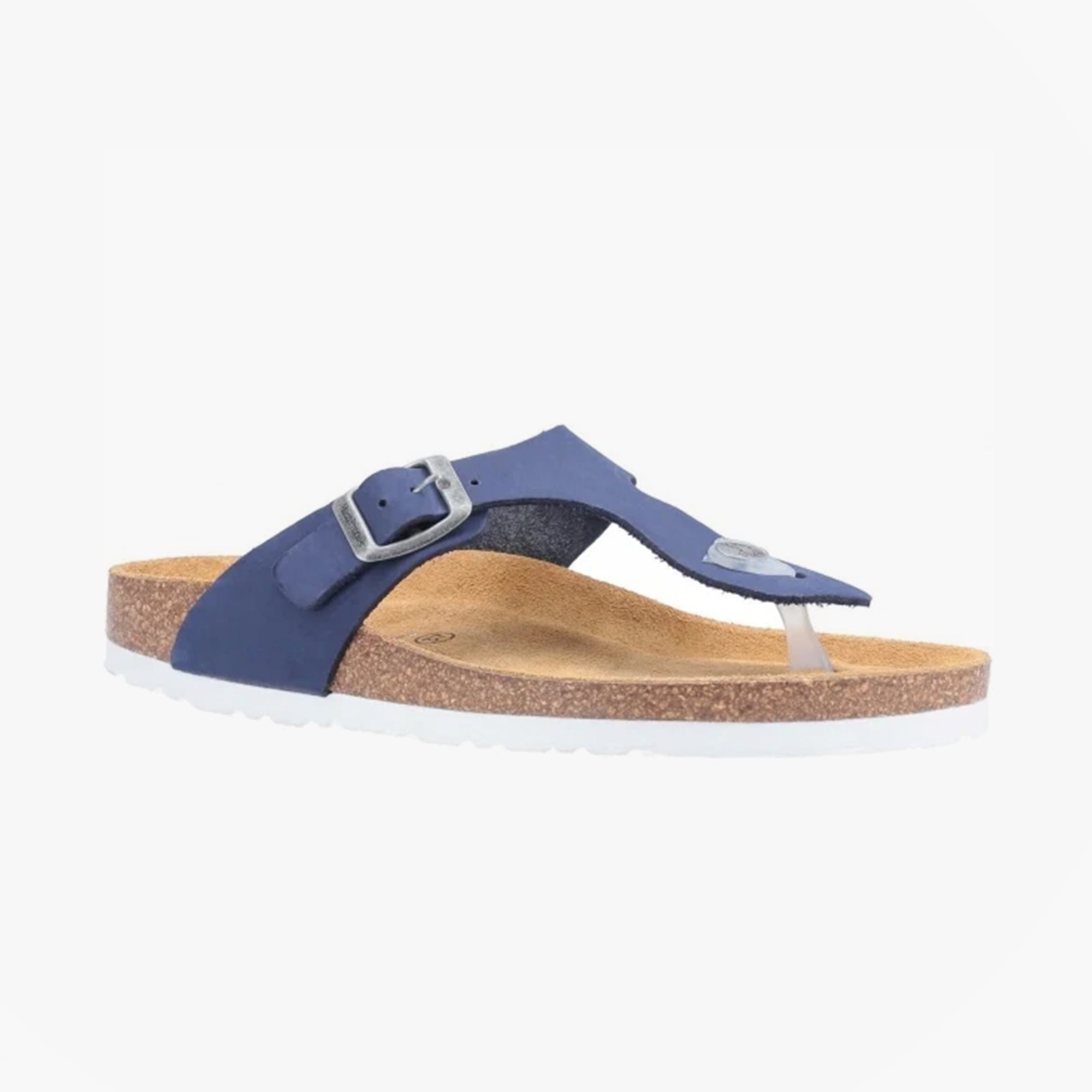 Hush Puppies KAYLA Womens Leather Toe Post Sandals Navy