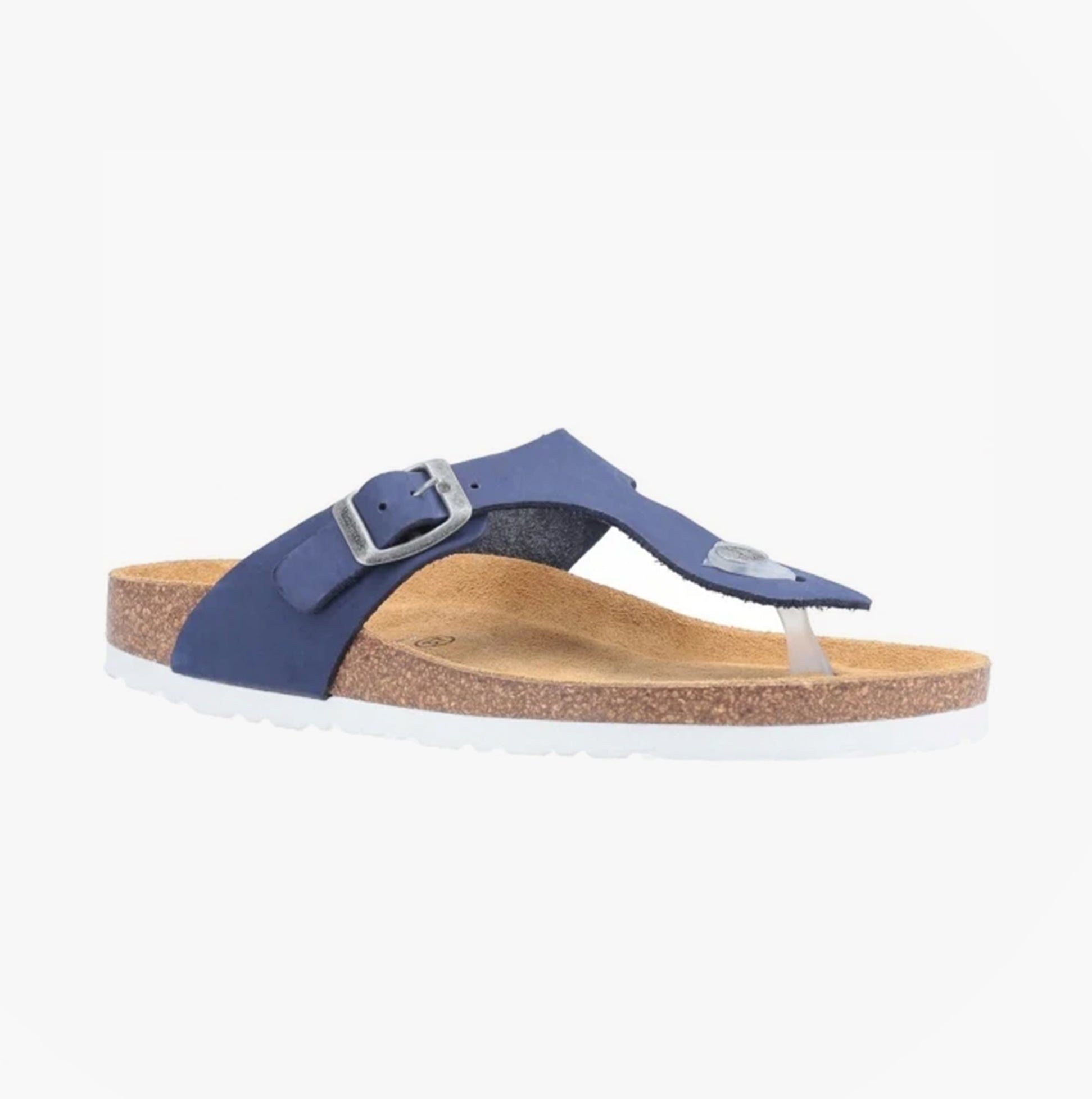 Hush Puppies KAYLA Womens Leather Toe Post Sandals Navy
