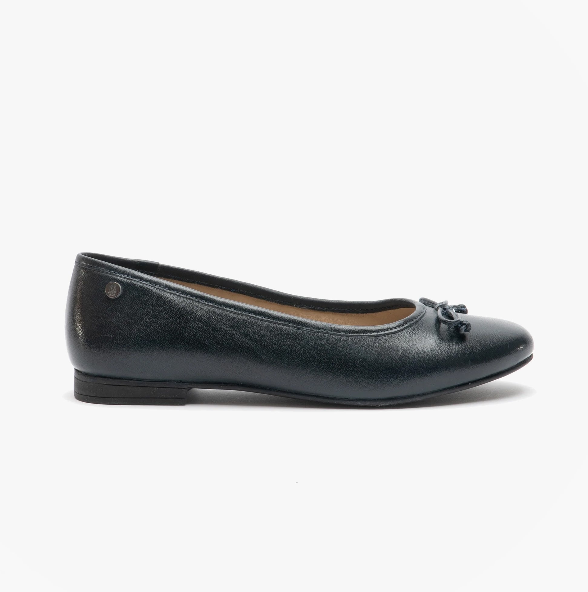 Hush Puppies NAOMI Womens Leather Ballerina Pumps Navy