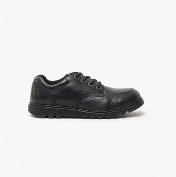 Hush Puppies KIERA JNR Girls Leather Lace Up Shoes Black