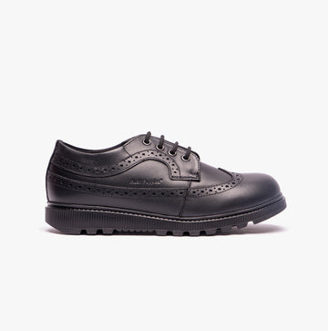 Hush Puppies FELICITY SENIOR Girls Leather Oxford Shoes Black