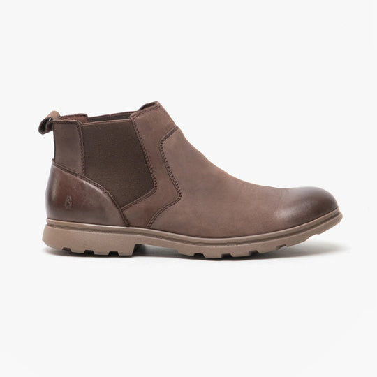 Hush Puppies TYRONE Mens Nubuck Boots Brown