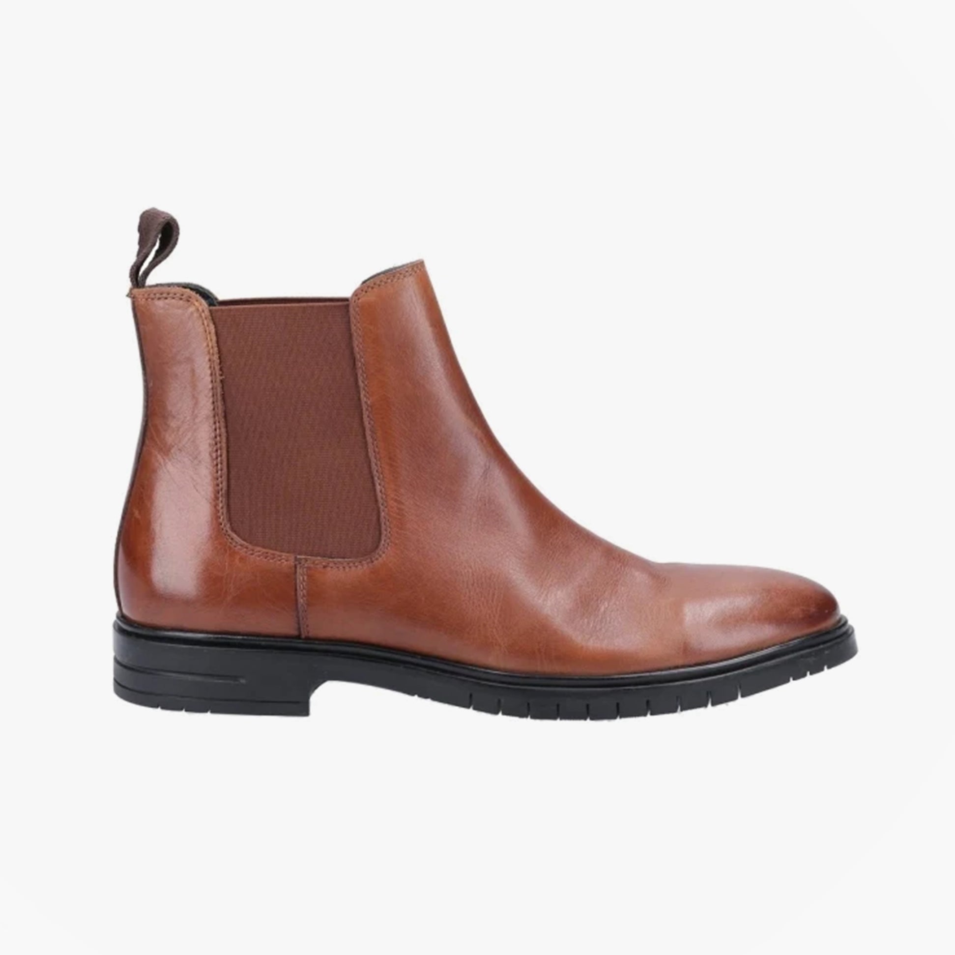 Hush Puppies SAWYER Mens Leather Chelsea Boots Brown