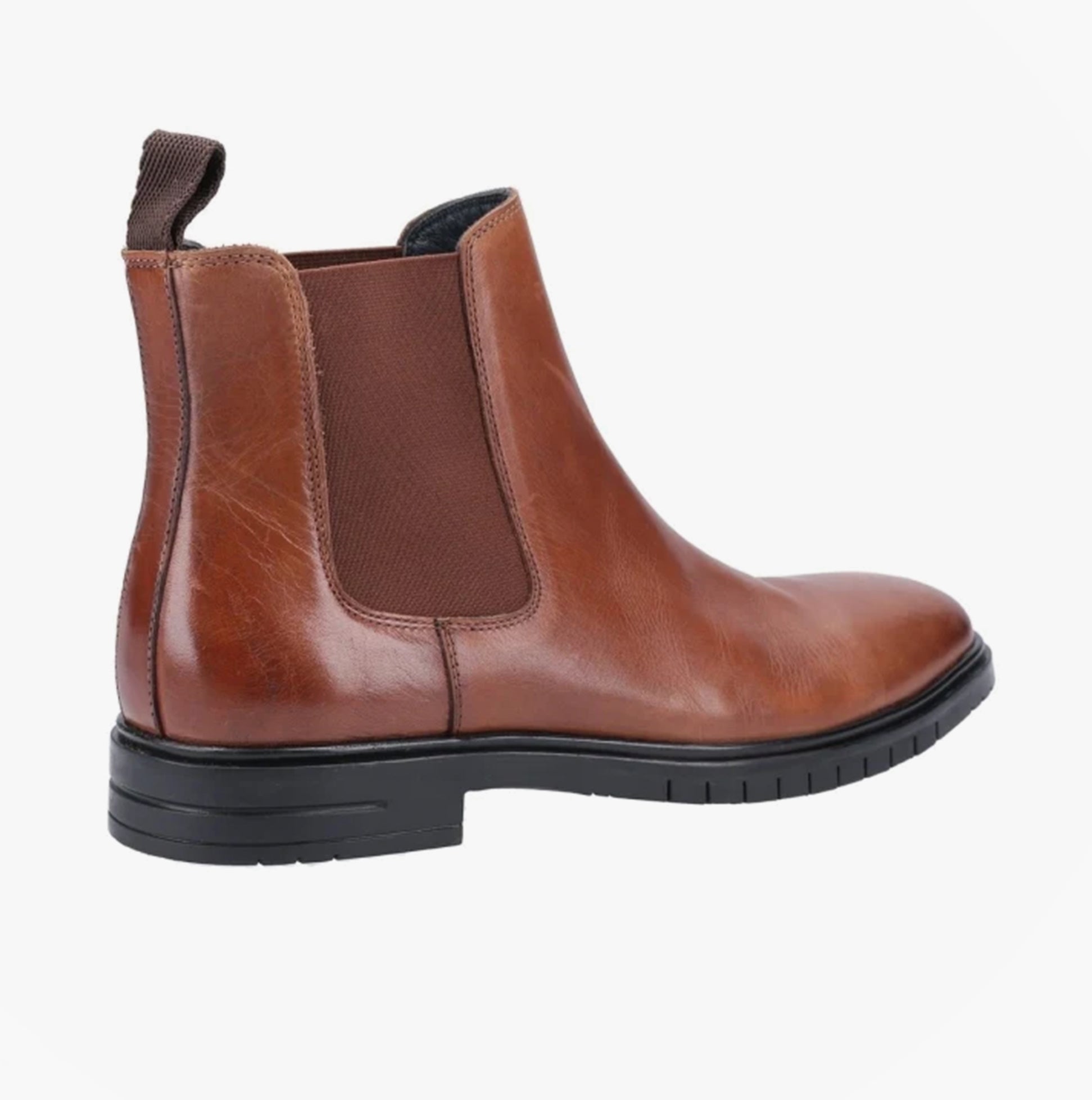 Hush Puppies SAWYER Mens Leather Chelsea Boots Brown
