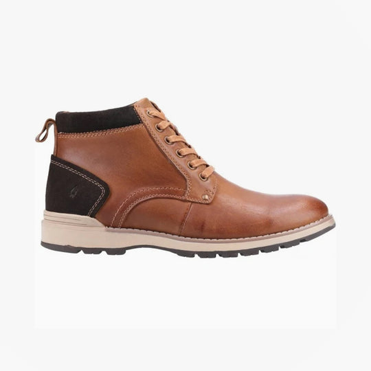 Hush Puppies DEAN Mens Waxy Nubuck Chukka Boots Tan