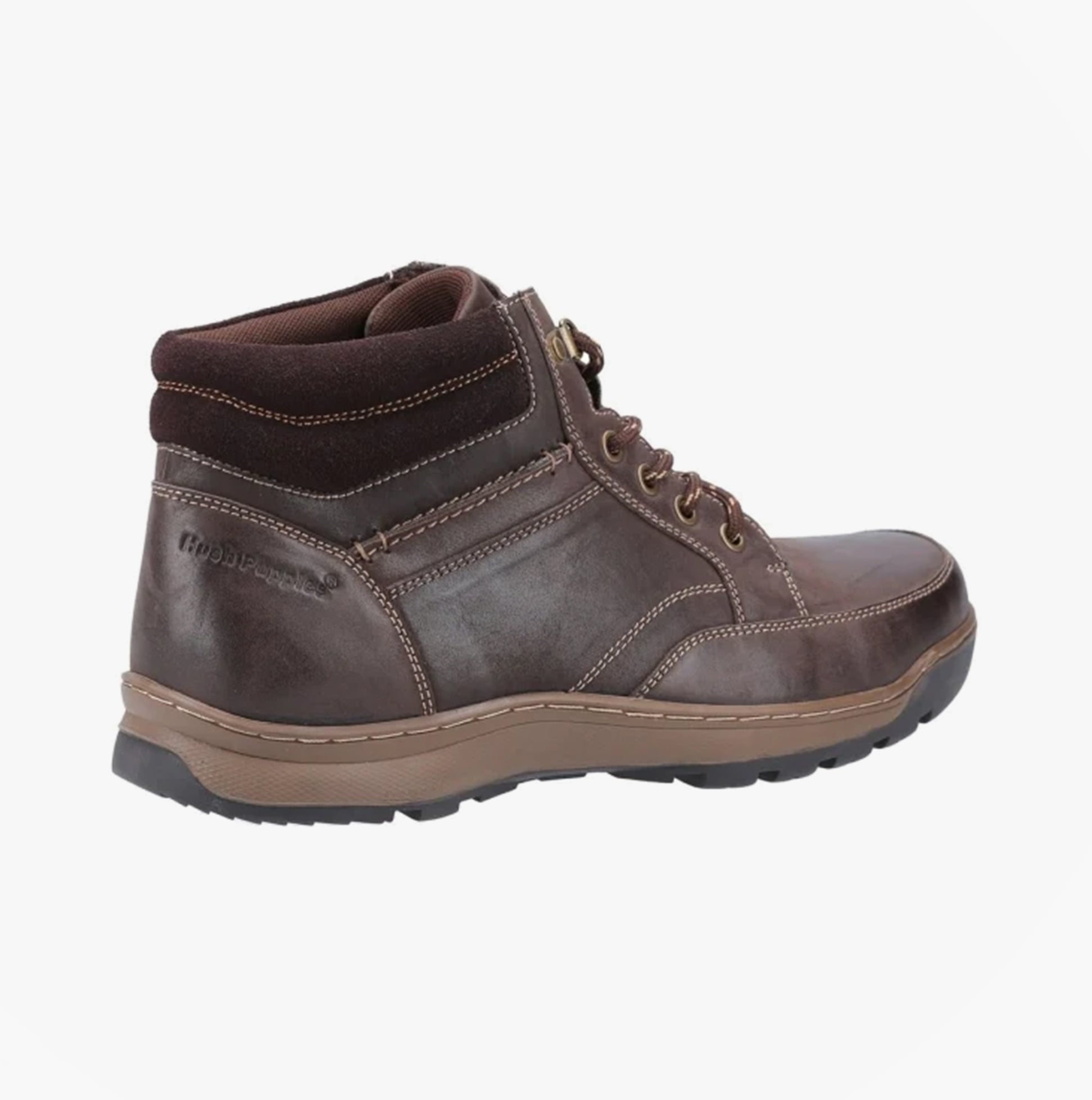 Hush Puppies GROVER Mens Waxy Nubuck Ankle Boots Brown