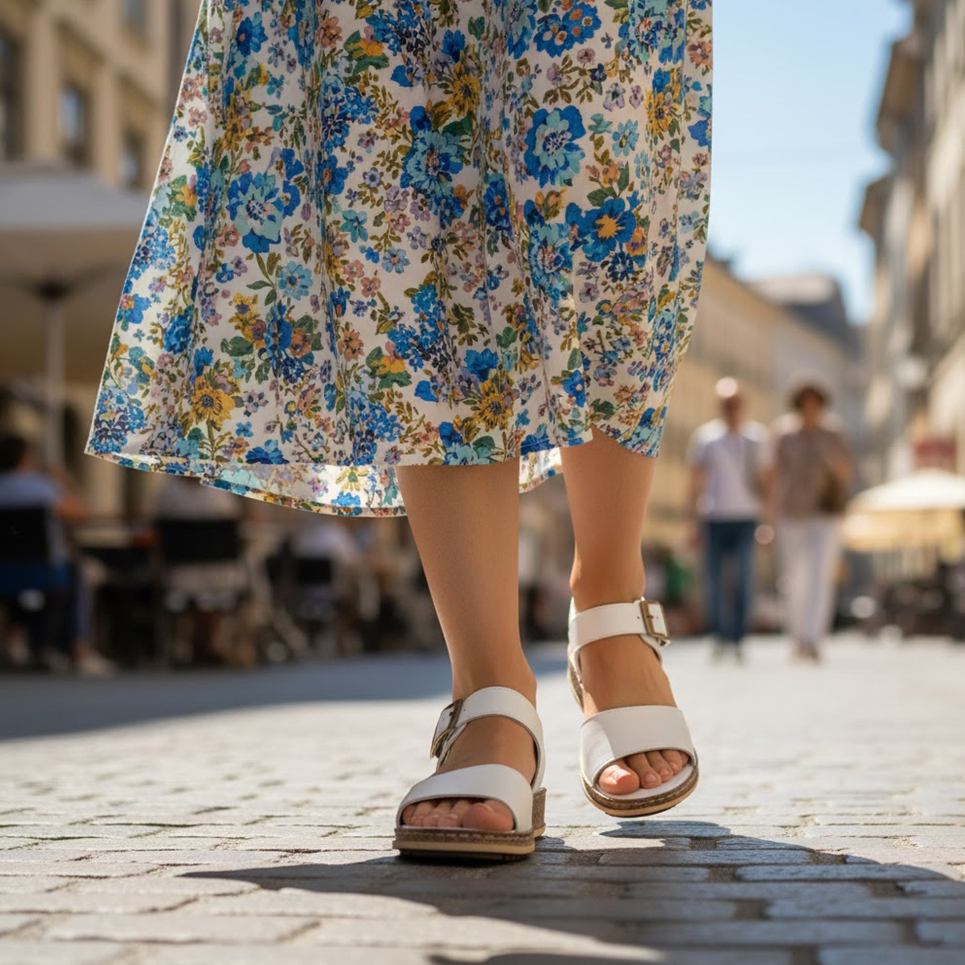 Hush Puppies ELLIE Womens Leather Sandals White