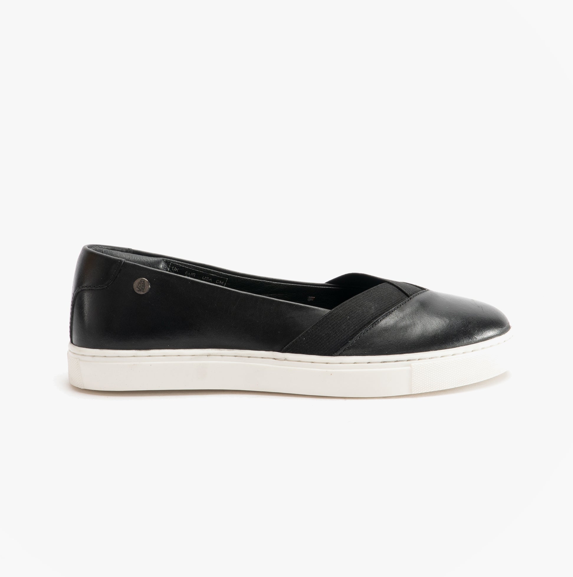 Hush Puppies TIFFANY Womens Leather Slip On Pumps Black/White