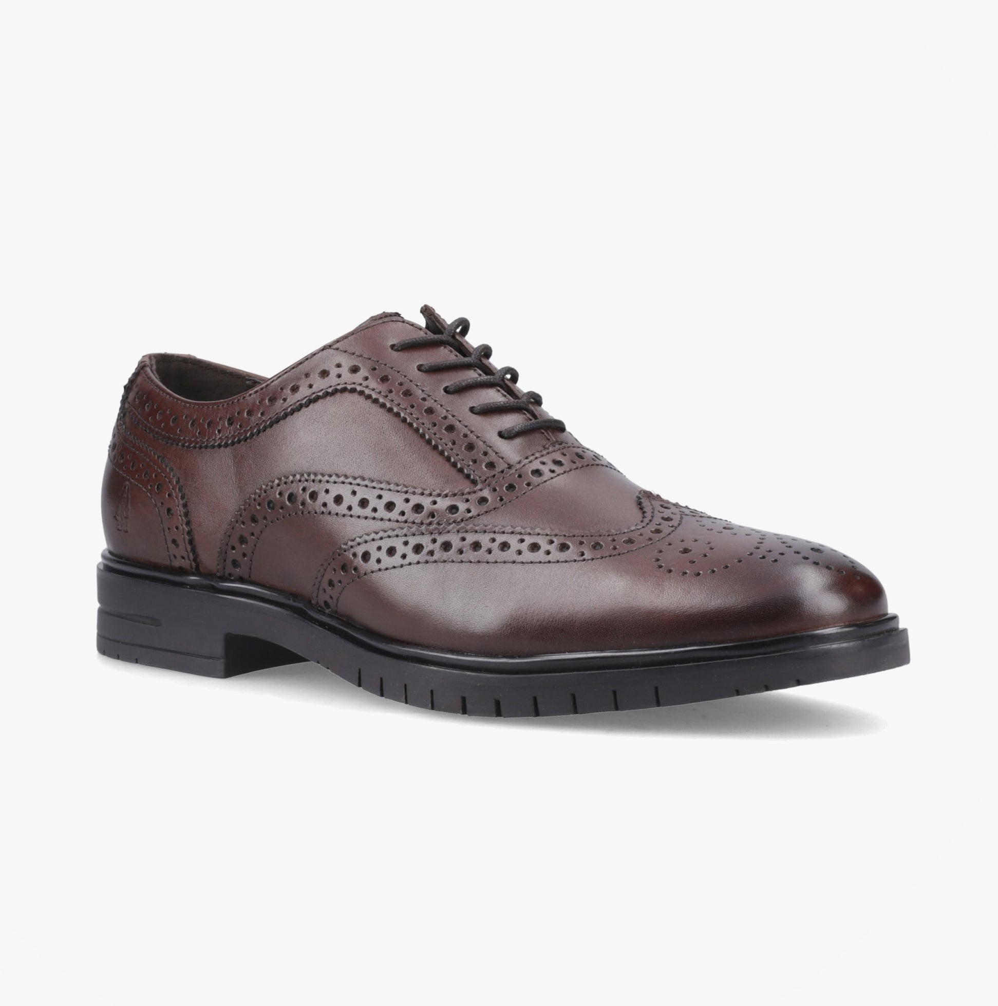 Hush Puppies SANTIAGO Mens Brogue Shoes Brown