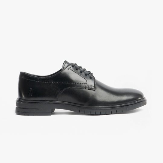 Hush Puppies STERLING Mens Leather Derby Shoes Black