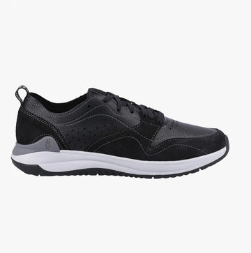 Hush Puppies FELIX PERF Mens Leather Trainers Black