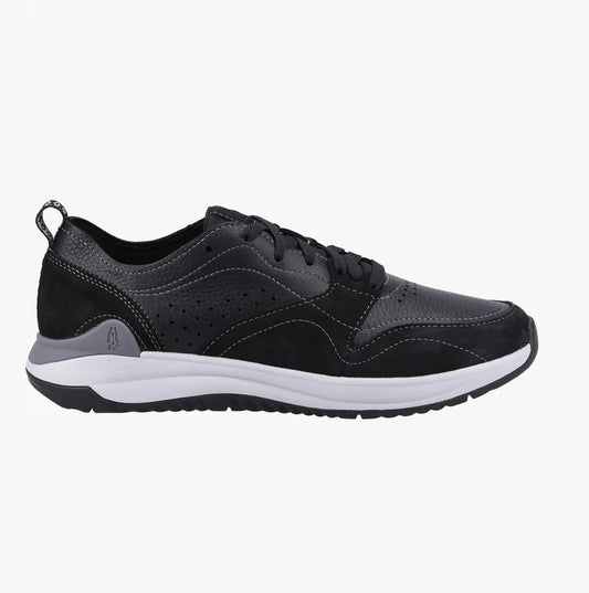 Hush Puppies FELIX PERF Mens Leather Trainers Black
