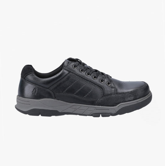 Hush Puppies FINLEY Mens Leather Casual Shoes Black