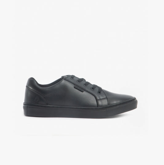 Hush Puppies SAM Boys Leather School Shoes Black