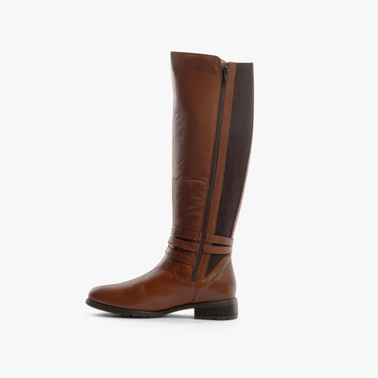 Hush Puppies VANESSA Womens Leather Tall Boots Tan