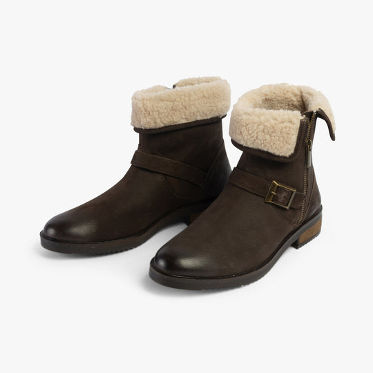 Hush Puppies TYLER Womens Leather Ankle Boots Brown