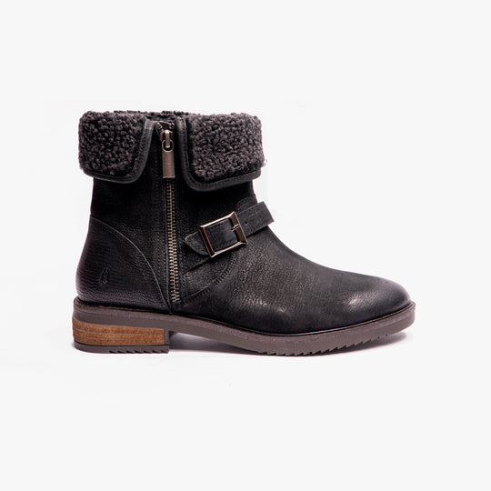 Hush Puppies TYLER Womens Leather Ankle Boots Black