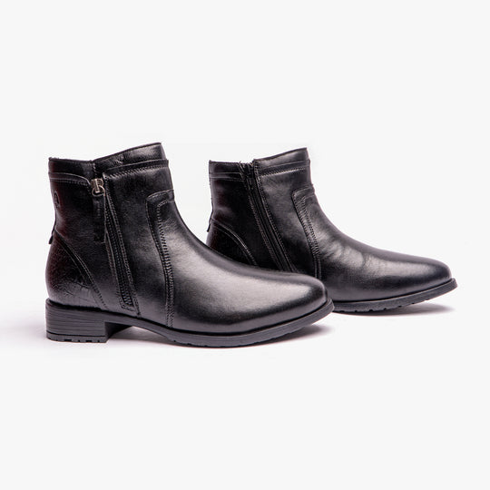 Hush Puppies SCARLETT Womens Leather Ankle Boots Black