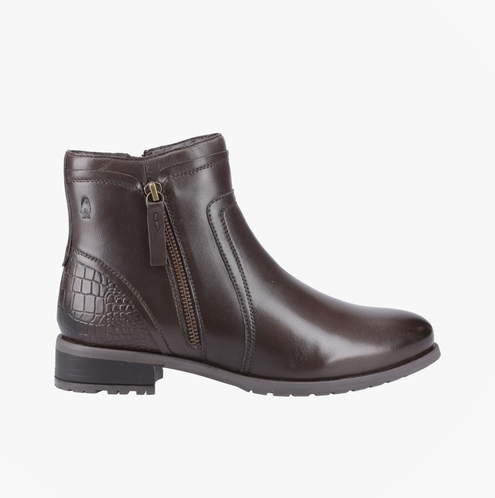 Hush Puppies SCARLETT Womens Leather Ankle Boots Brown