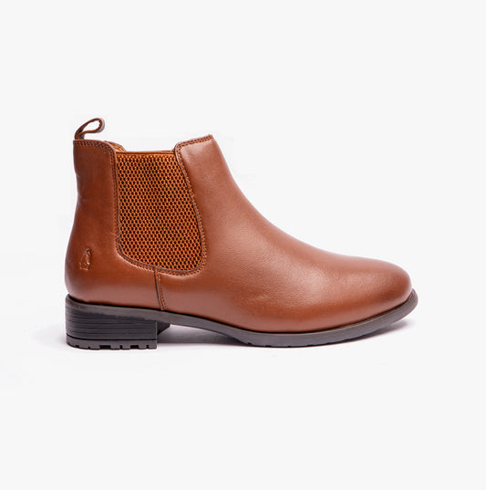 Hush Puppies SAMMIE Womens Leather Chelsea Boots Tan