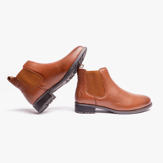Hush Puppies SAMMIE Womens Leather Chelsea Boots Tan