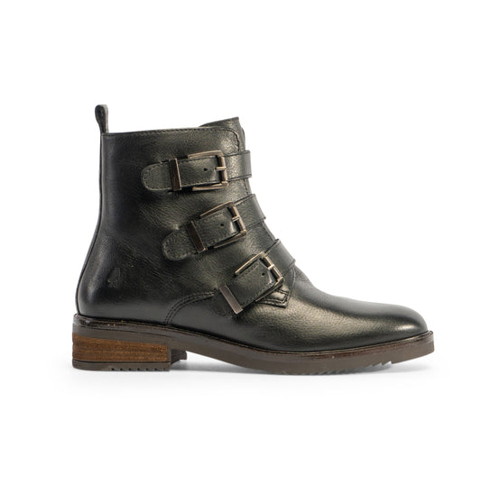 Hush Puppies PRIA Womens Leather Ankle Boots Black