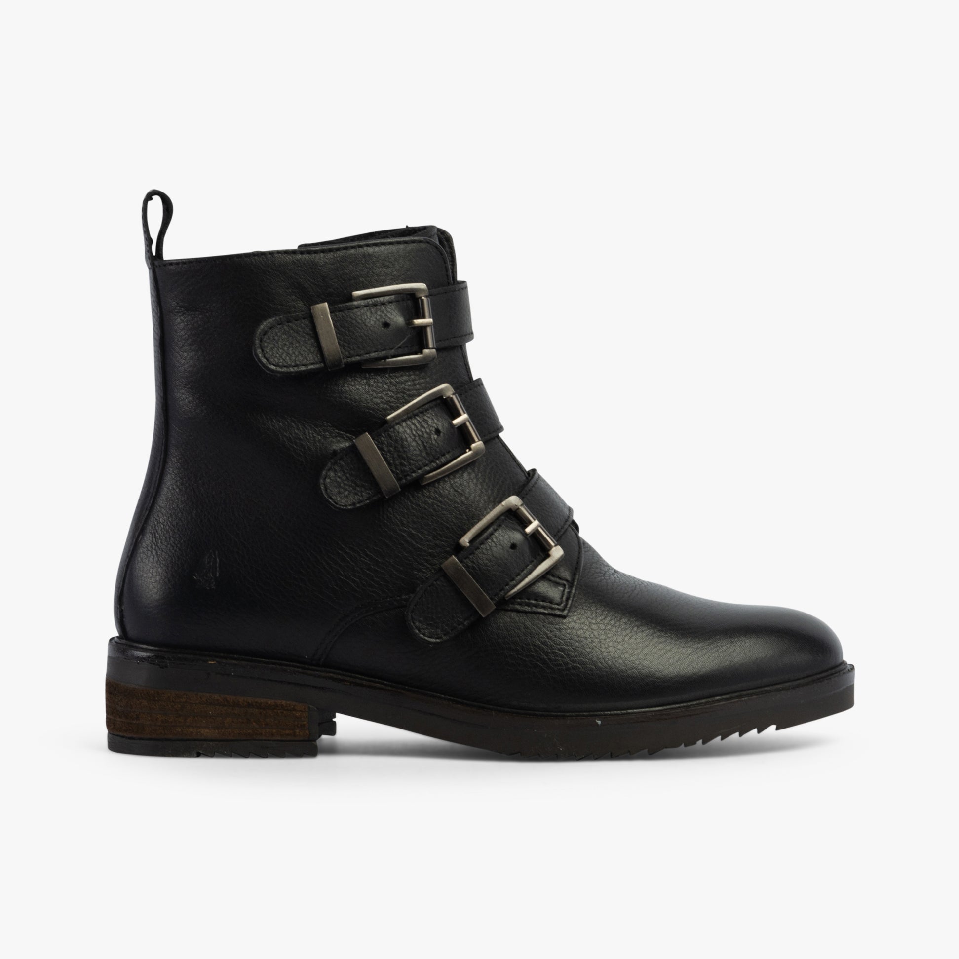 Hush Puppies PRIA Womens Leather Ankle Boots Black