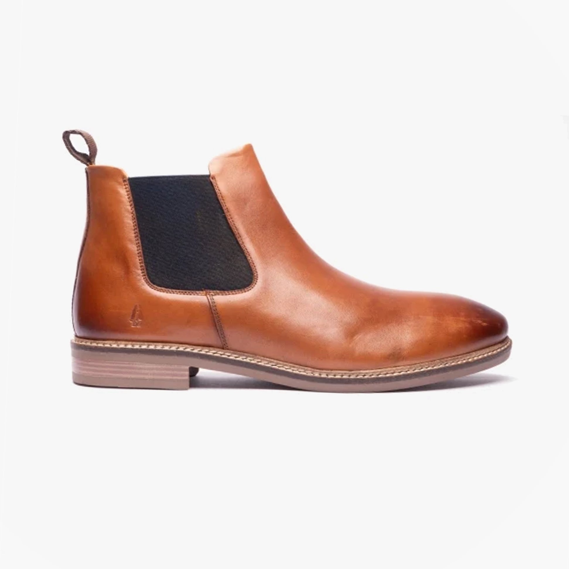 Hush Puppies BLAKE Mens Leather Chelsea Boots Tan