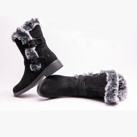 Hush Puppies MACIE Womens Leather Ankle Boots Black